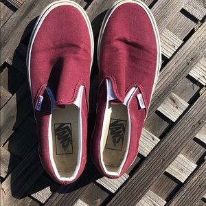 Slip on vans, converse, maroon